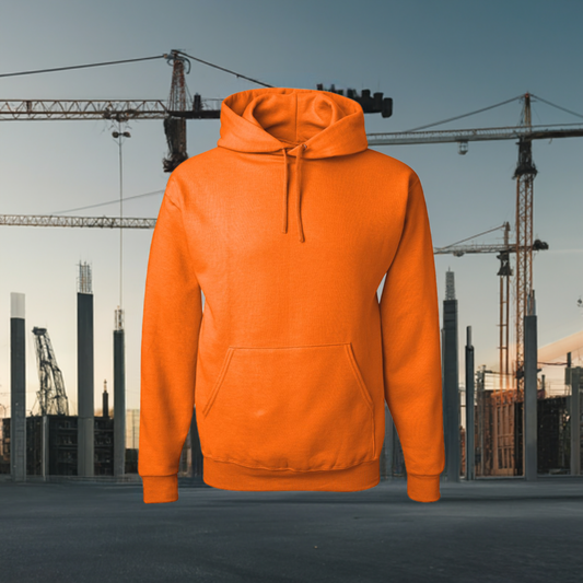 Customizable Safety Orange Hooded Sweatshirt