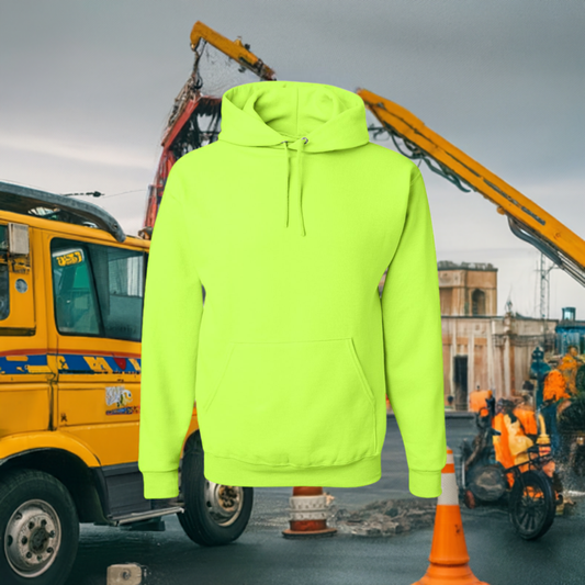 Customizable Safety Green Hooded Sweatshirt